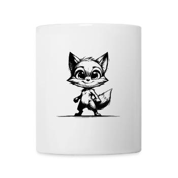 Baby Fuchs Kinder Zeichnung Skizze - Tasse - Weiß - Vorne
