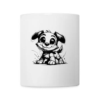 Kinder Baby Hund Bleistift Skizze mit großen Augen - Tasse - Weiß - Vorne