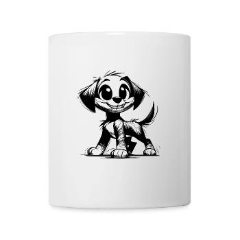 Kinder Hund kleine Welpen Bleistift Skizze - Tasse - Weiß - Vorne