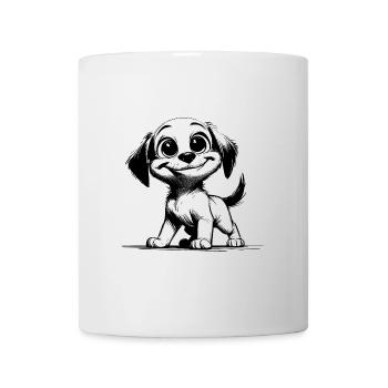 Süsser Welpe Hund mit großen Augen und Ohren - Tasse - Weiß - Vorne