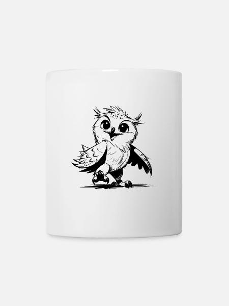 Baby Eule süsse Kinder Bleistift Skizze - Tasse - Weiß