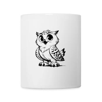 Cute Baby Owl Pencil Sketch - Mug - white - Front
