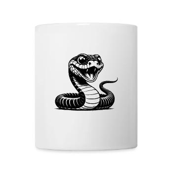 Giftig lächelnde Schlangen Tattoo Skizze - Tasse - Weiß - Vorne
