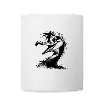 Witziger Cormoran lustige Augen Bleistiftskizze - Tasse - Weiß - Vorne