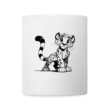 Small Leopard Sketch with Big Eyes - Mug - white - Front