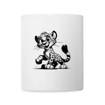 Croquis au crayon mignon pour enfants léopard - Mug blanc - blanc - Devant