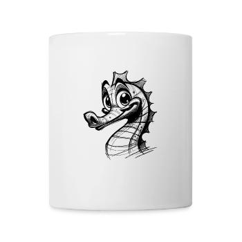 Süsses Kinder Seepferd Bleistift Grobe Zeichnung - Tasse - Weiß - Vorne