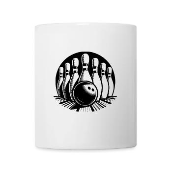 Bowlingkugel trifft Bowling Pins - Tasse - Weiß - Vorne