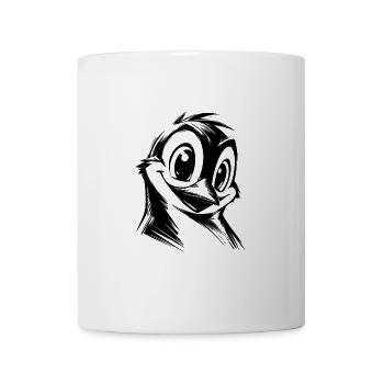 Penguin Cartoon Pencil Drawing Style - Mug - white - Front
