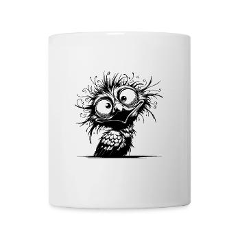 Lustiger schräger verrückter Vogel - Tasse - Weiß - Vorne