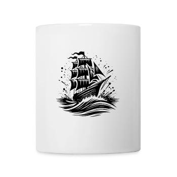 Altes Segelschiff in schwerer See mit Wellen - Tasse - Weiß - Vorne