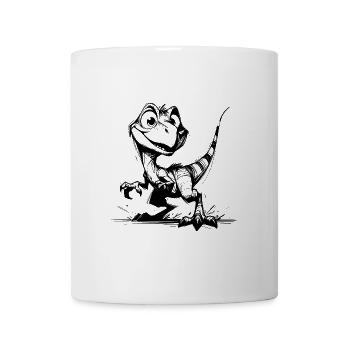 Kinder Zeichnung Frecher Raptor Baby Dino Skizze - Tasse - Weiß - Vorne