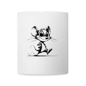 Smiling Kids Mouse Pencil Sketch - Mug - white - Front