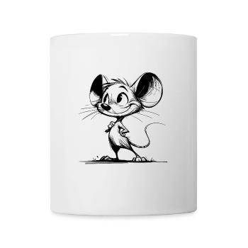 Cute Kids Mouse with Huge Eyes and Ears - Mug - white - Front
