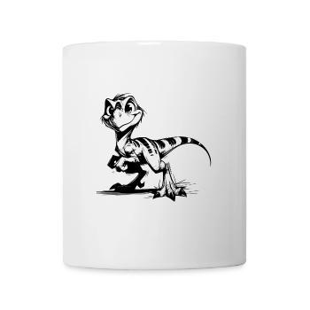 Frecher Raptor Baby Dino Kinder Bleistiftskizze - Tasse - Weiß - Vorne