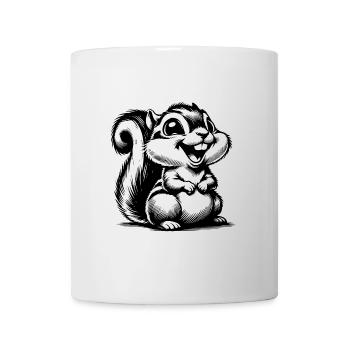 Mignon bébé écureuil portrait croquis - Mug blanc - blanc - Devant