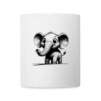 Cuddly children's elephant with huge trunk ears - Mug - white - Front