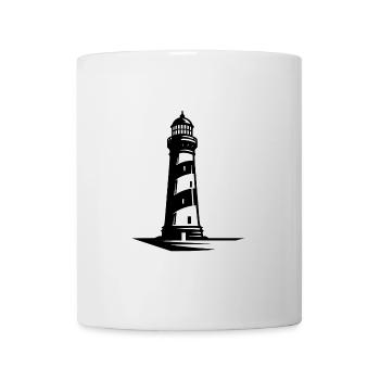 Gestreifter Leuchtturm an der Küste - Tasse - Weiß - Vorne