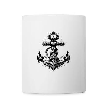 Tatouage classique ancre élégant style de croquis - Mug blanc - blanc - Devant
