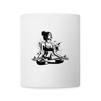 Yoga Schülerin bei Entspannungsübung für die Seele - Tasse - Weiß - Vorne