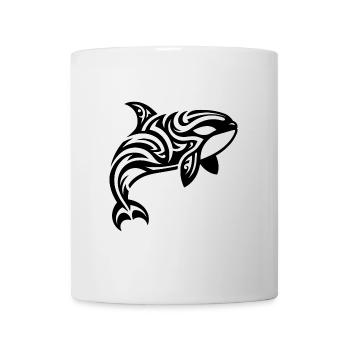 Orca Tribal Tattoo Style Jumping Out of the Water - Mug - white - Front