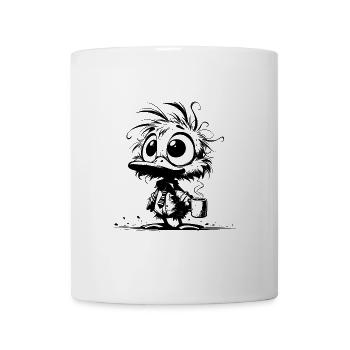 Bright funny business duck with coffee - Mug - white - Front