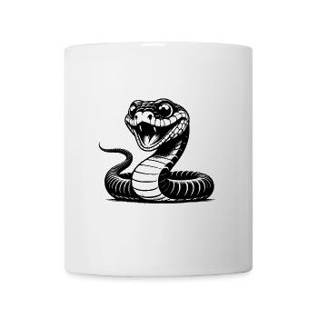 Bissige Schlange Skizze giftiges Reptil Zeichnung - Tasse - Weiß - Vorne