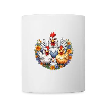 my chickens are calling funny colorful chicken family - Mug - white - Front