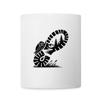 Hiking boots with nature profile for hikers - Mug - white - Front
