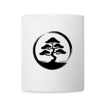 Japanische Garten Kunst Bonsai Baum Kreis - Tasse - Weiß - Vorne