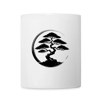 Bonsaï au coucher du soleil jardin japonais - Mug blanc - blanc - Devant