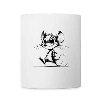 Funny Kids Baby Mouse Simple Pencil Sketch - Mug - white - Front