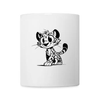 Small leopard with spots and big eyes - Mug - white - Front