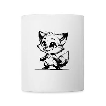 Cute Kids Fox Pencil Drawing - Mug - white - Front