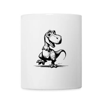 Good-humored dino laughing T-Rex sketch - Mug - white - Front