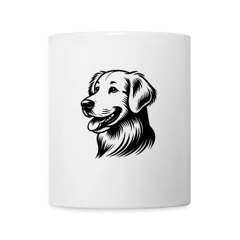 Treuer Blick Golden Retriever Hunde Porträt - Tasse - Weiß - Vorne