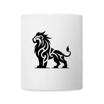 Proud tribal lion with wild mane - Mug - white - Front