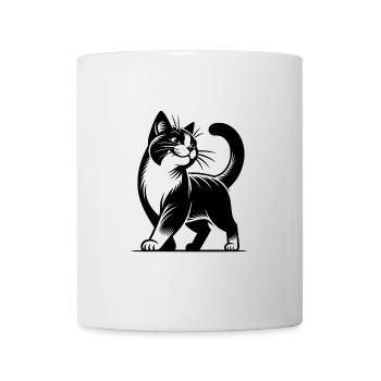 Elegante Stuben Katze mit süssem Blick - Tasse - Weiß - Vorne