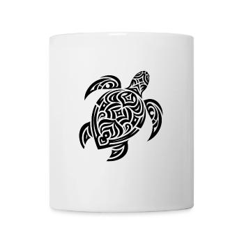 Elegant Tribal Tattoo Water Turtle - Mug - white - Front