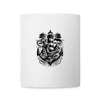 Küsten Leuchtturm mit Anker und Licht - Tasse - Weiß - Vorne