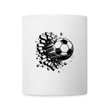 Hammer Fußball Schuss Verein Logo Wand Zerstörung - Tasse - Weiß - Vorne