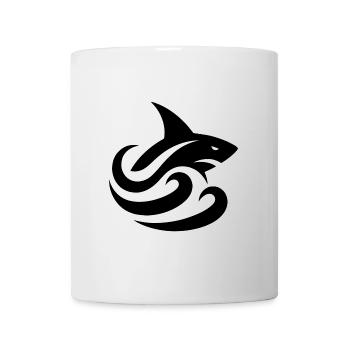 Shark in Waves Tattoo Logo Style - Mug - white - Front