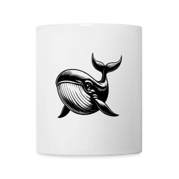 Beautiful Diver Blue Whale Pencil Sketch - Mug - white - Front