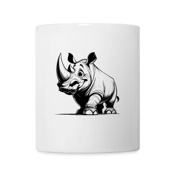 Funny Rhino Sketch Stroke Pencil Drawing - Mug - white - Front