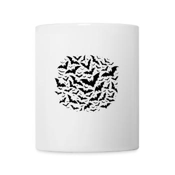 Flying bats as a swarm at night - Mug - white - Front