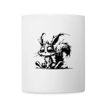 Total verschlafenes Eichhörnchen Horror Skizze - Tasse - Weiß - Vorne