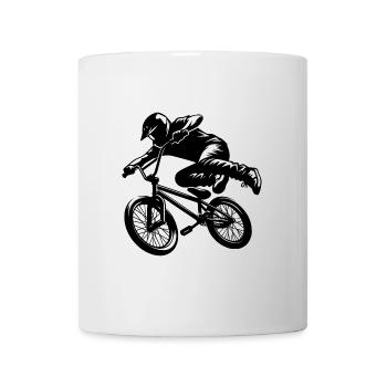 BMX Bike Stunt Fahrer Downhill Sprung Style - Tasse - Weiß - Vorne