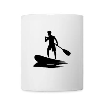 Stand Up Paddling paddling technique on the water - Mug - white - Front