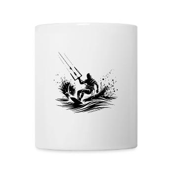 Surfen am Himmel Wellenreiten im Meer Kite Surfing - Tasse - Weiß - Vorne