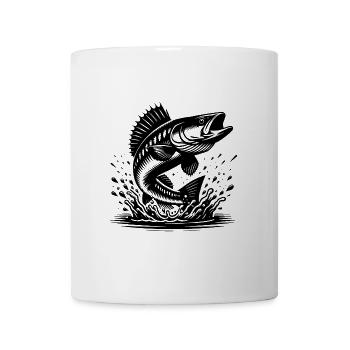 Springender Zander aus dem Wasser Splash - Tasse - Weiß - Vorne